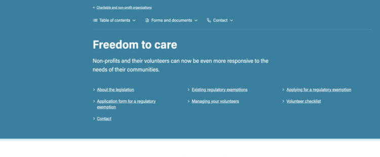 Freedom to Care Website